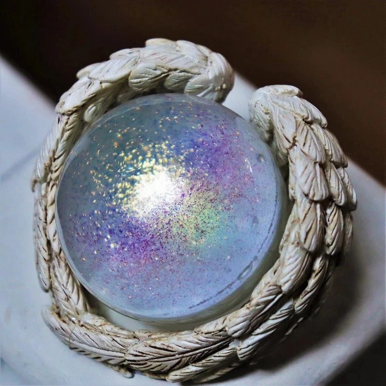 2" Pink, Lavender With Angel Wings Base