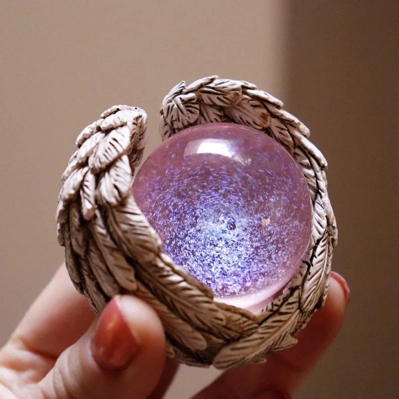 2" Pink, Lavender With Angel Wings Base