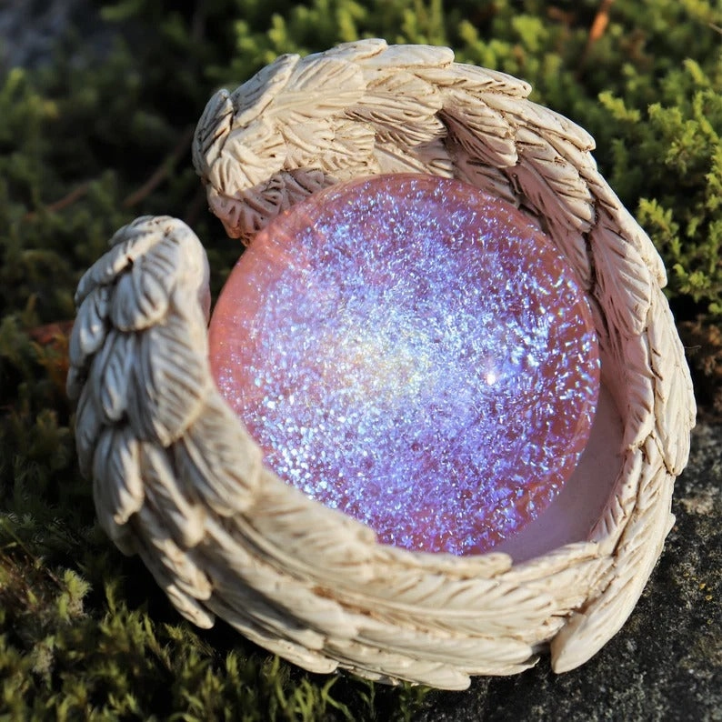 2" Pink, Lavender With Angel Wings Base