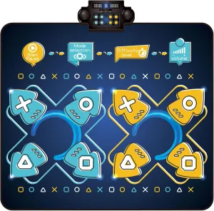 2Player Dance Mat for Kids, Electronic Double Dance Mixer Rhythm Step Play Mat,Dance pad Game Toys Music for Girls Boys,Christmas/Festival/Birthday Gifts for Kids,Age 3 4 5 6 7 8 9 10 11 12  Year Old