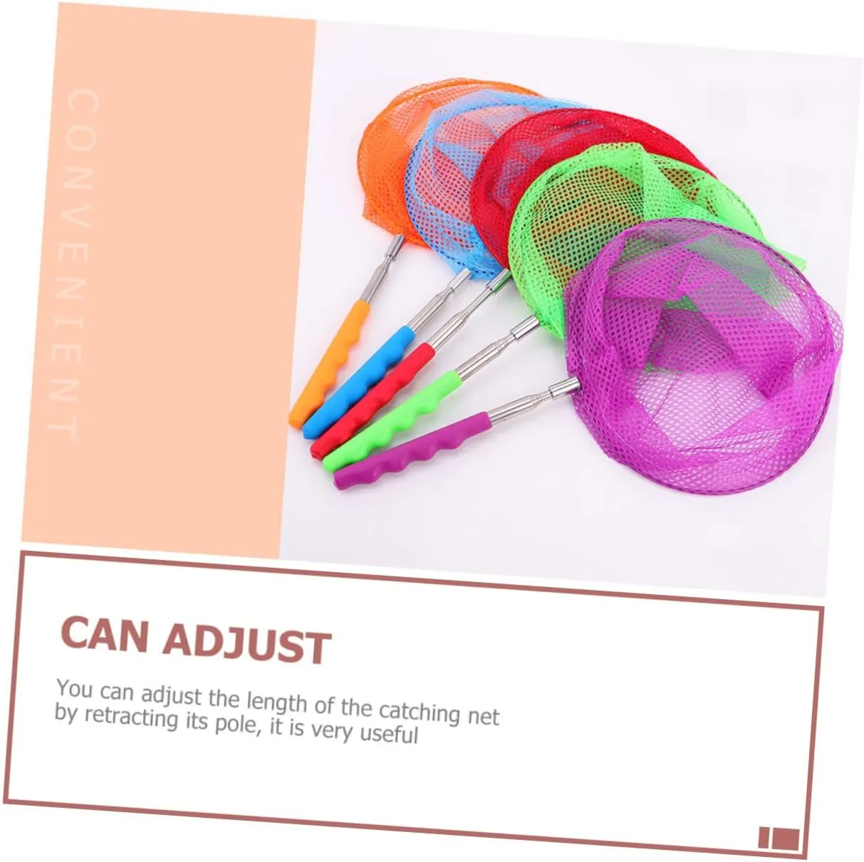 2sets Multi-use Kids Fishing Nets Retractable Outdoor Toys Sturdy 3pcs*2 Random Color
