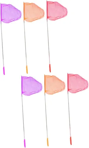 2sets Multi-use Kids Fishing Nets Retractable Outdoor Toys Sturdy 3pcs*2 Random Color