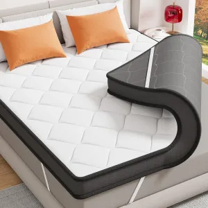 3 Inch Multi-Layer Memory Foam Mattress Topper Queen, High Density Gel Foam Bed Toppers with Cooling Pillowtop for Back Pain Relief, Medium Firm Mattress Pad for Comfort Body Support