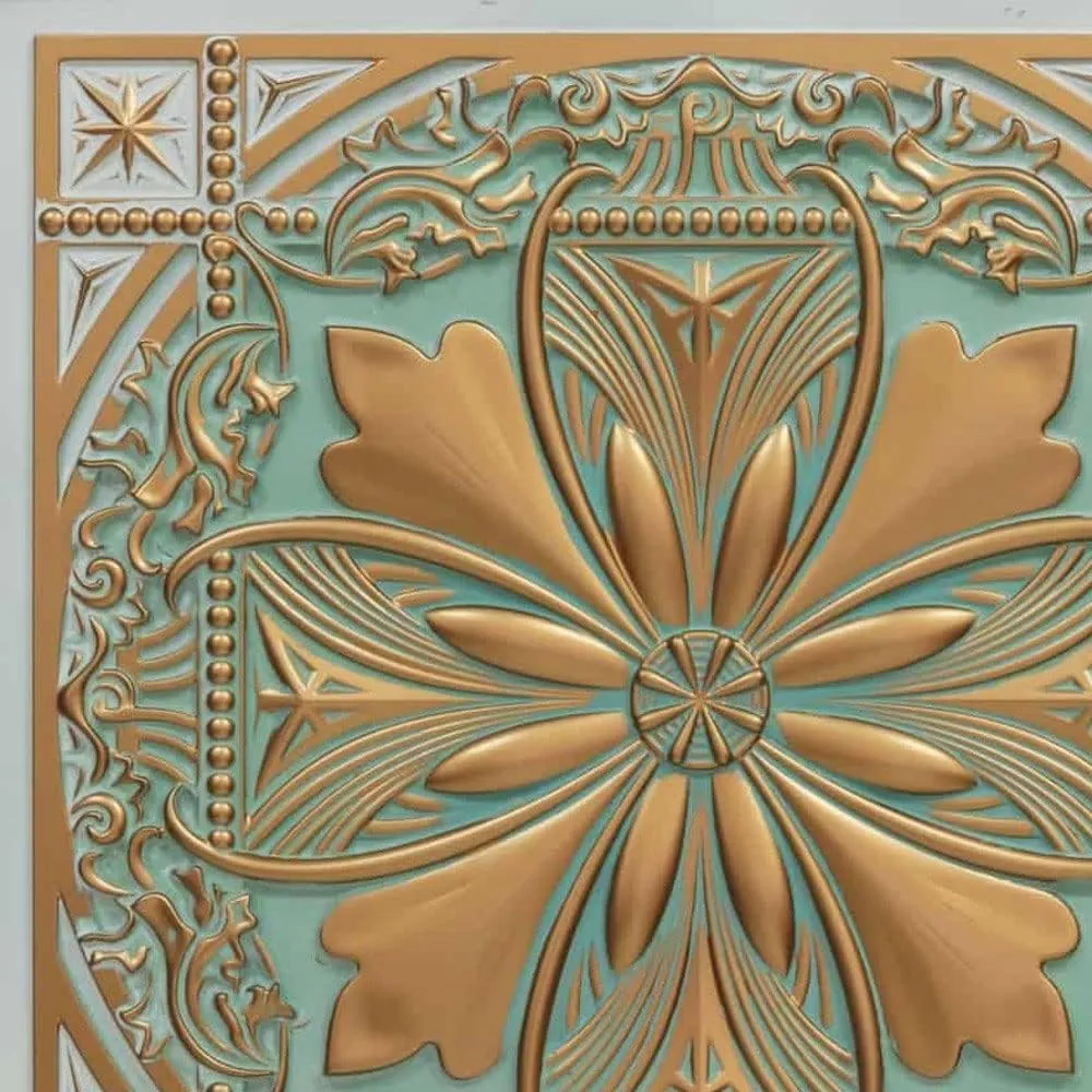 337arg-24x24-10 Helena PVC 2' x 2' Lay-in or Glue-up Ceiling Tile (Covers / 40 sq.ft), Arabian Green, 10