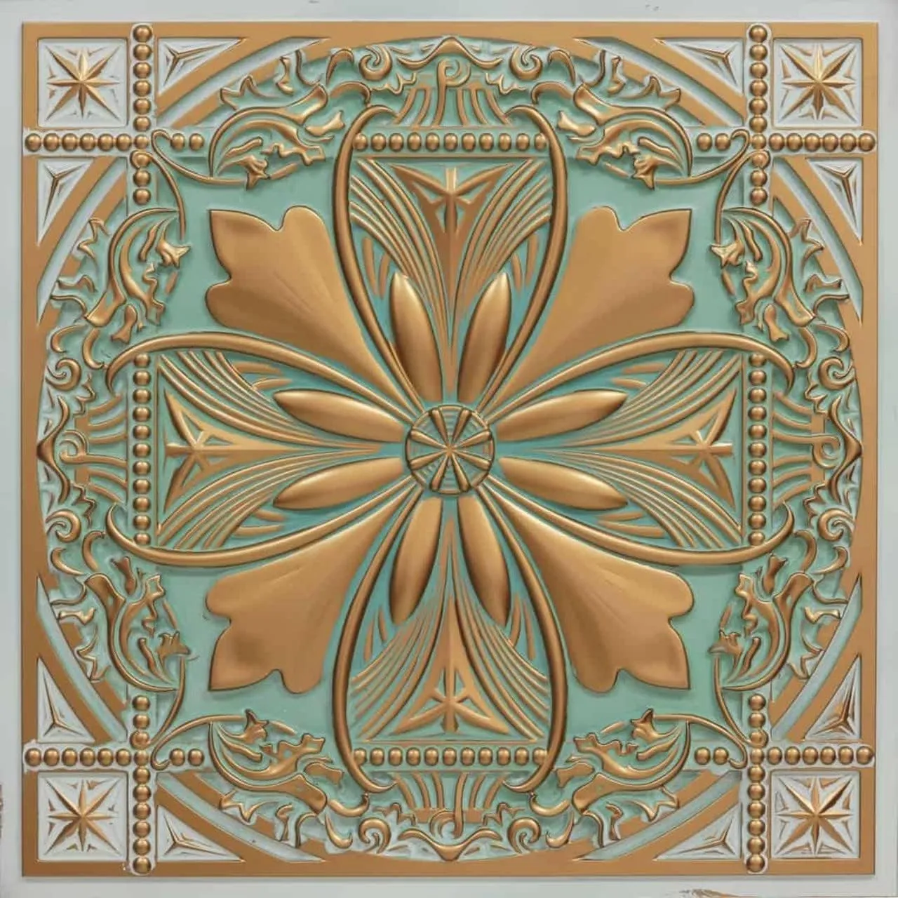 337arg-24x24-10 Helena PVC 2' x 2' Lay-in or Glue-up Ceiling Tile (Covers / 40 sq.ft), Arabian Green, 10