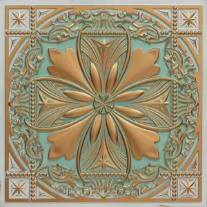 337arg-24x24-10 Helena PVC 2' x 2' Lay-in or Glue-up Ceiling Tile (Covers / 40 sq.ft), Arabian Green, 10