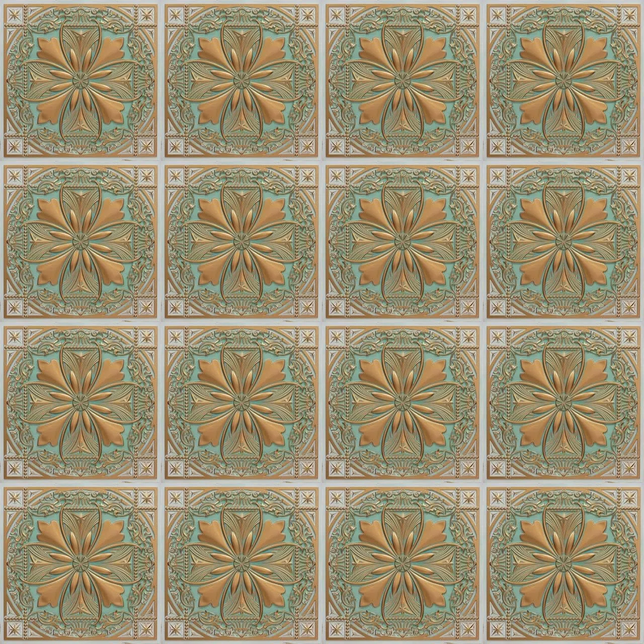 337arg-24x24-10 Helena PVC 2' x 2' Lay-in or Glue-up Ceiling Tile (Covers / 40 sq.ft), Arabian Green, 10