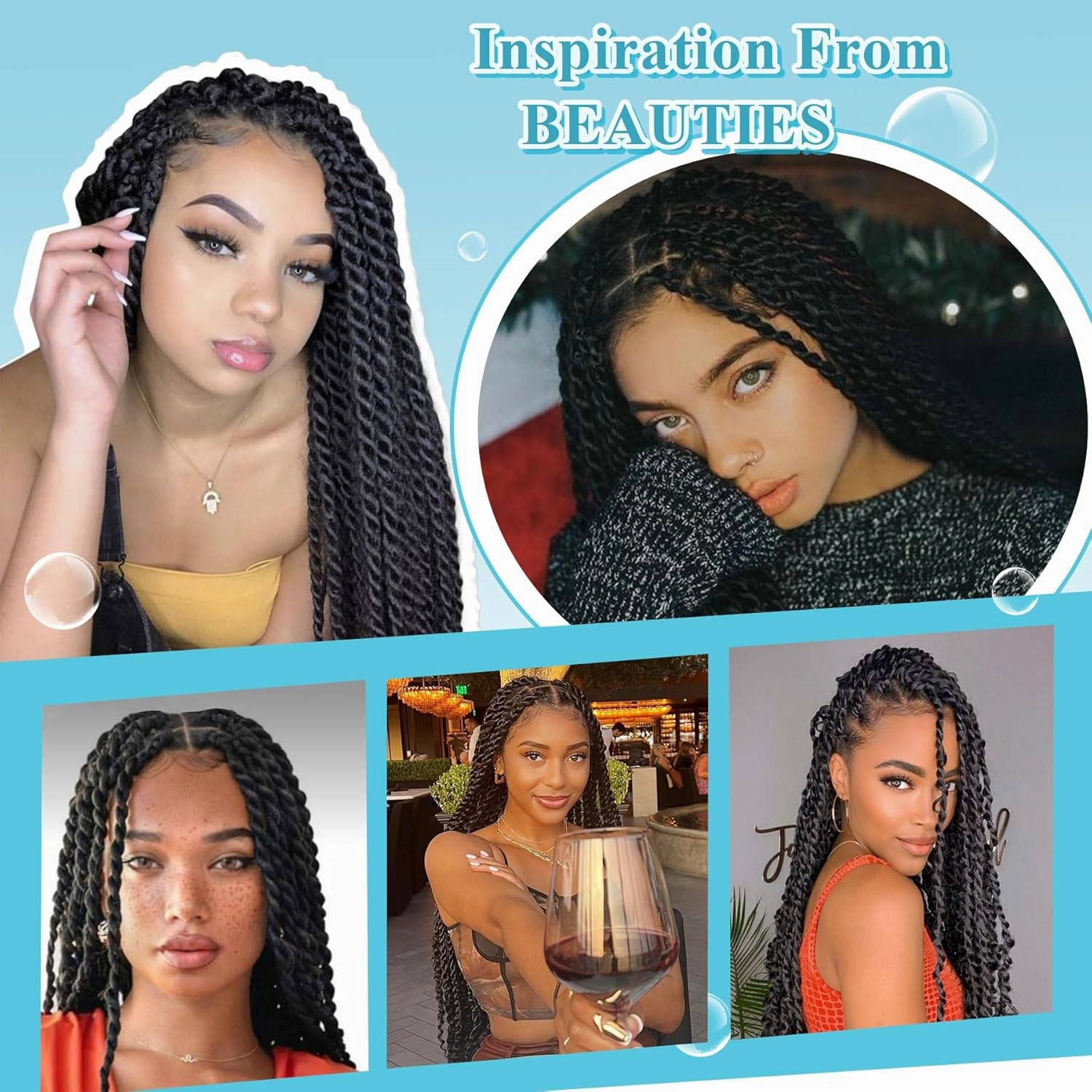 360° HD Full Lace Knotless Braided Wigs for Women Twist Braided Wig with Baby Hair Long Premium Synthetic Braid Lace Front Wigs Black 36"