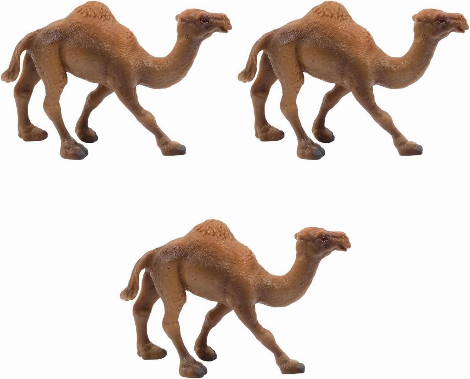 3 Pcs Realistic Camel Figurines - Educational Wildlife Stationary Adornment for Kids - Khaki Decor - Perfect for Play and Learning