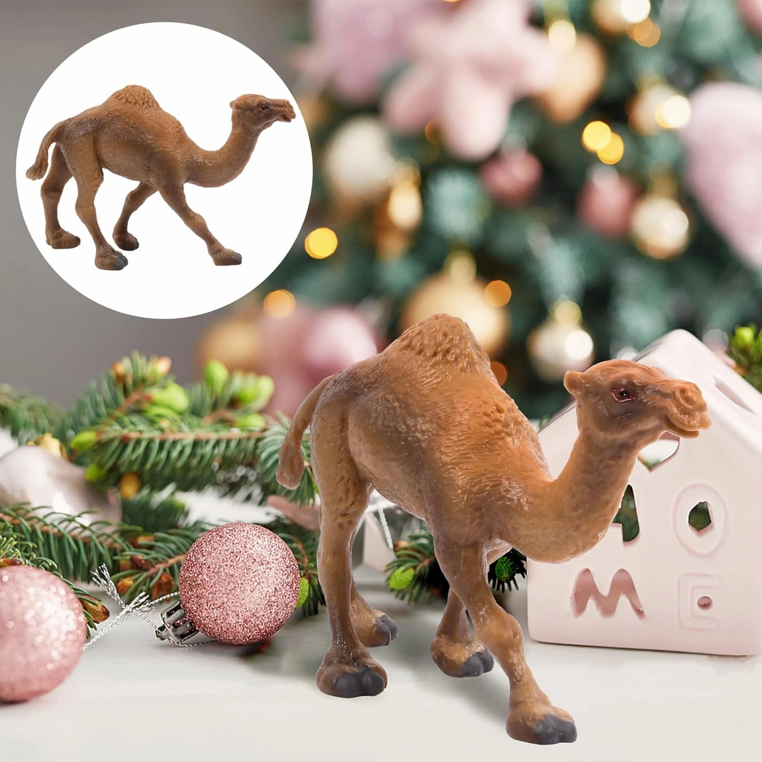 3 Pcs Realistic Camel Figurines - Educational Wildlife Stationary Adornment for Kids - Khaki Decor - Perfect for Play and Learning