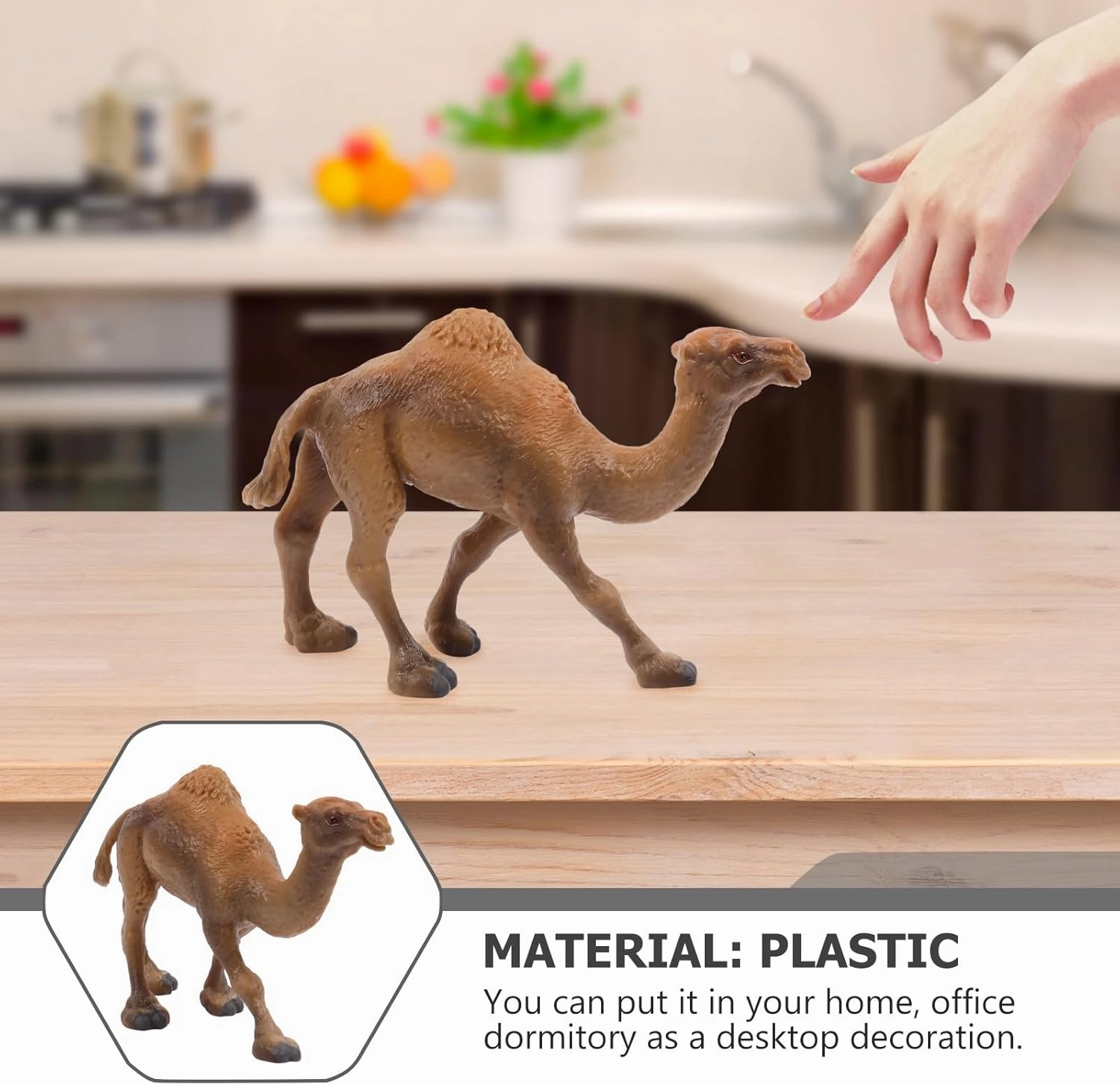 3 Pcs Realistic Camel Figurines - Educational Wildlife Stationary Adornment for Kids - Khaki Decor - Perfect for Play and Learning