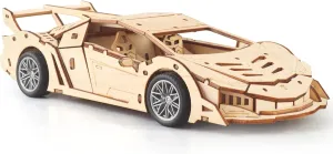 3D Wooden Puzzles for Adults - Brain Teaser Wooden 3D Puzzle Car for Kids and Adults to Build - Ideal Model Car Kits for Craft and Car Lovers on Valentine's Day and Christmas (Sports Car)