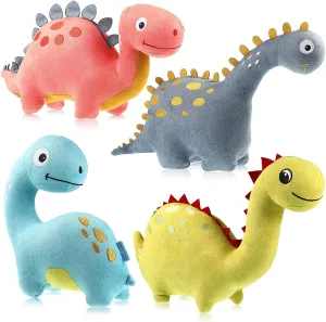 4 Packs Dinosaur Stuffed Animal Cute Dinosaur 9 Inch Plush Toys Adorable Soft Toy for Kids Baby Birthday Party Favors