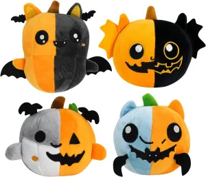 4PCS Halloween Pumpkin Bat Plush Toy Set – Cute and Soft Halloween Decorations for Kids and Adults