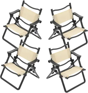 4pcs Miniature Foldable Chair Realistic Beach Chair for Dollhouse for Phone Holder Toy Accessories for Parties and Events