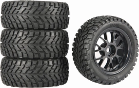 4PCS 76mm/2.99inch RC Rally Car Tyres 12mm Hex Hub Rubber Tires & Plastic Wheel Rims for 1/16 1/14 1/12 1/10 RC Touring Car On-Road Off Road Buggy(NOT Glued)