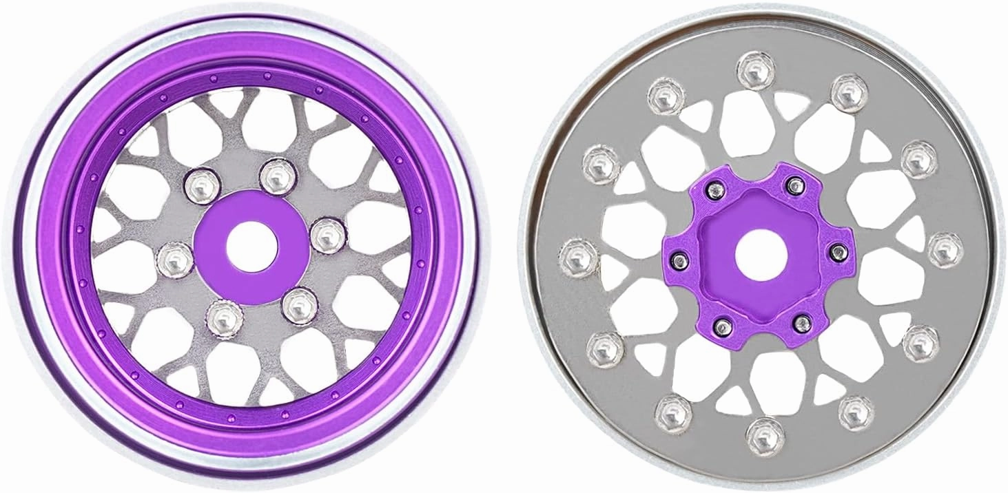 4PCS Grade 5 Titanium Wheel Face Aluminum 1.0 Inch Wheels Hubs for 1/24 Axial SCX24 TRX4M FCX24 Redcat Ascent-18 1/18 RC Crawler Car Upgrade Parts