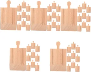 50 Pcs Train Track Plaything Wooden Track Train DIY Wooden Track for Trains Accessory Wooden Railway Track Train Track Replacement Parts Wooden Toy, As Shownx5pcs, W2860351XV7FFCI