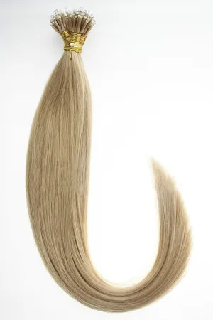 50 Strands Micro Nano Rings Hair Straight Double Drawn Remy Human Hair Extensions (22" 1.0g/s, 27 Honey Blonde)