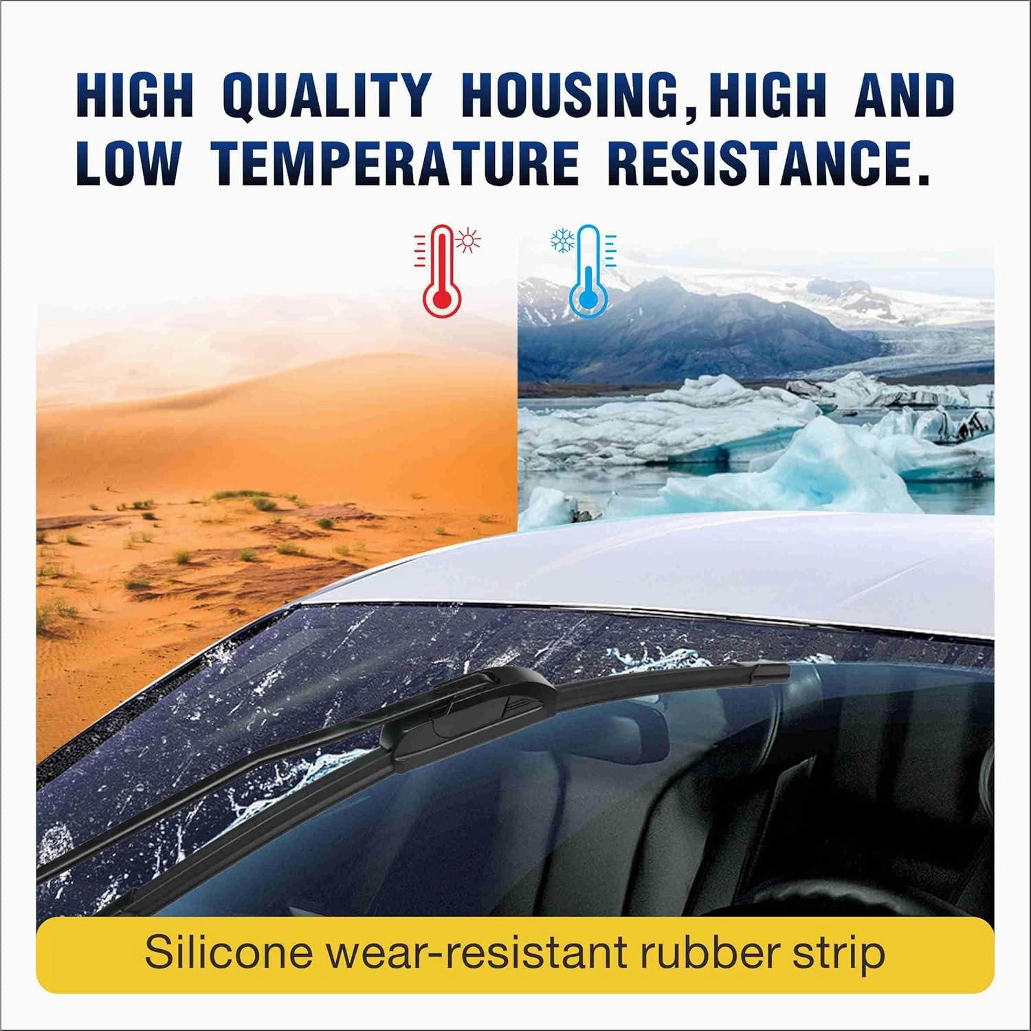 5 PLUS® Silicone 18 Inch Wiper Blades 2 Pack Replacement For FORD Ranger 2011-1999/CHEVY HHR 2011-2006/JEEP Commander 2010-2006/MAZDA MX-5 Miata 2015-1999, Silicone Windshield Wiper Blades For My Car