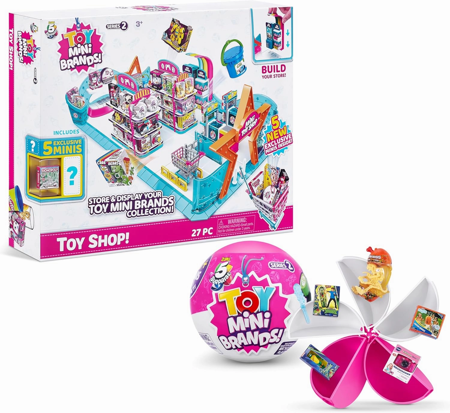 5 Surprise Toy Mini Brands - Mini Toy Shop Playset by ZURU (Series 2) Exclusive and Mystery Collectibles