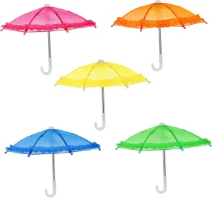 5pcs Miniature Doll Umbrella Toy Umbrellas for Boys and Girls Decorative Photo Props Cloth for Party Dollhouse Use
