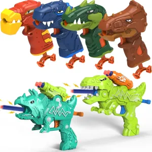 6 Pack Dinosaur Toy Guns for Toddlers Age 3-5 Birthday Gift Christmas
