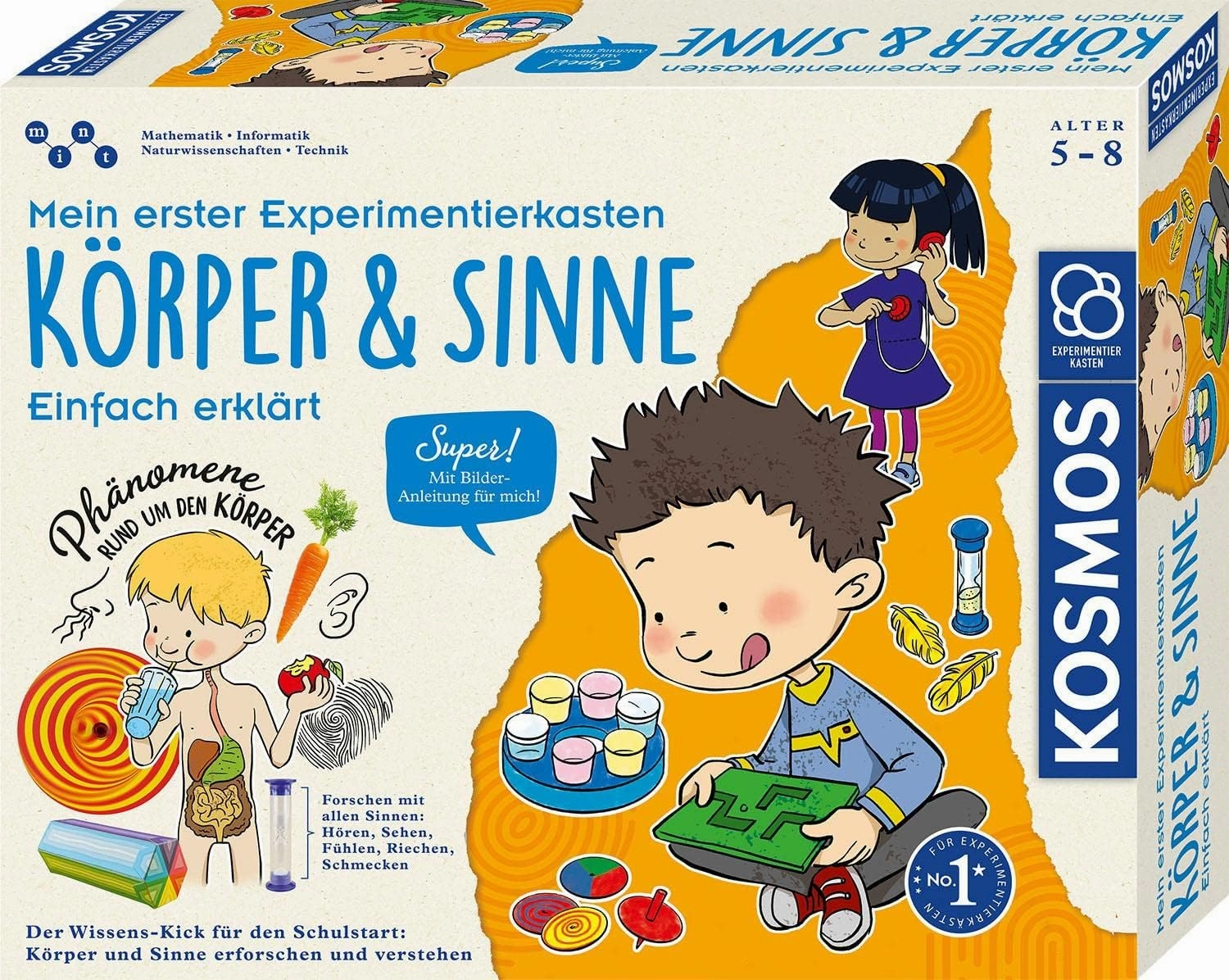 602307 My First Experiment Box - Body & Senses, Playful Experiments for All Senses, Promotes Sensory Experience & Experiment Urge, Experiment Box for Children from 5-8 Years