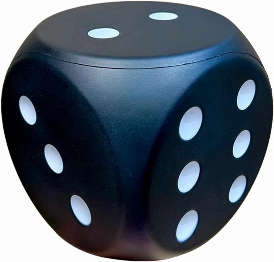 6 Inches Foam Dice Fun Filled Large Educational Toy Giant Dice Decorative Foam Jumbo Dice Big Square Building Blocks for Game Nights and Learning Sessions (Black)
