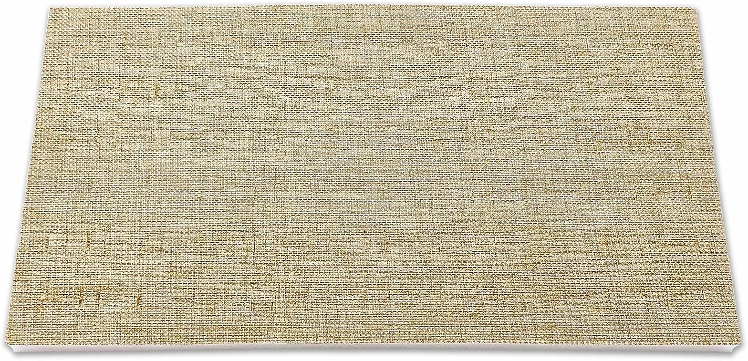6-Pack Jewelry Display Foam Pad, Tray Insert - 72 Rings Holder Slots - Beige Burlap (14x7 Full Size) by TheDisplayGuys