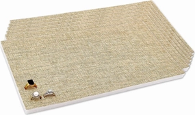 6-Pack Jewelry Display Foam Pad, Tray Insert - 72 Rings Holder Slots - Beige Burlap (14x7 Full Size) by TheDisplayGuys