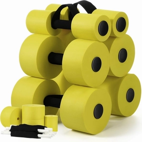 6 Pack Pool Exercise Equipment Water Dumbbells Pool Resistance Aerobic Weights EVA Foam Dumbbell with Handle Strip for Aqua Therapy Water Aerobics Weight Loss Fitness
