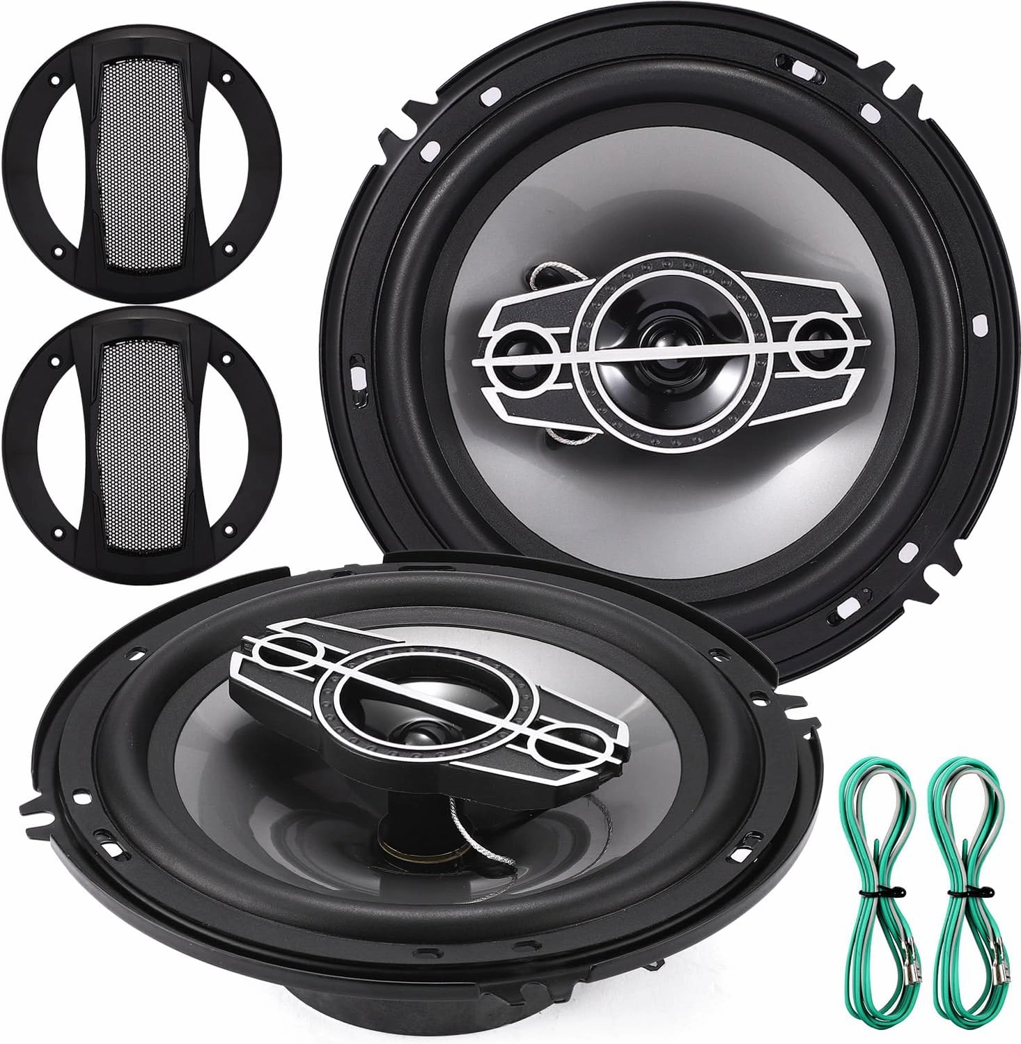 6" 4-Way Dome Tweeters Coaxial Car Speakers, 350 Watts Car Audio Speakers with PEI Dome Tweeters, 4 Ohm Vehicle Coaxial Speaker for Universal Car Stereo Speaker Replacement (Pair)