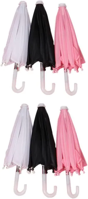 6pcs Dollhouse Accessories Mini Toy Umbrellas Decorative Doll Umbrellas for Girls