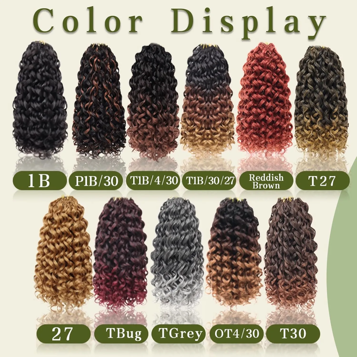 7 Packs Curly Crochet Hair for Black Women 14 Inch GOGO Curl Crochet Hair Deep Ocean Wave Synthetic Bohemian Crochet Braids (14 inch, T30)