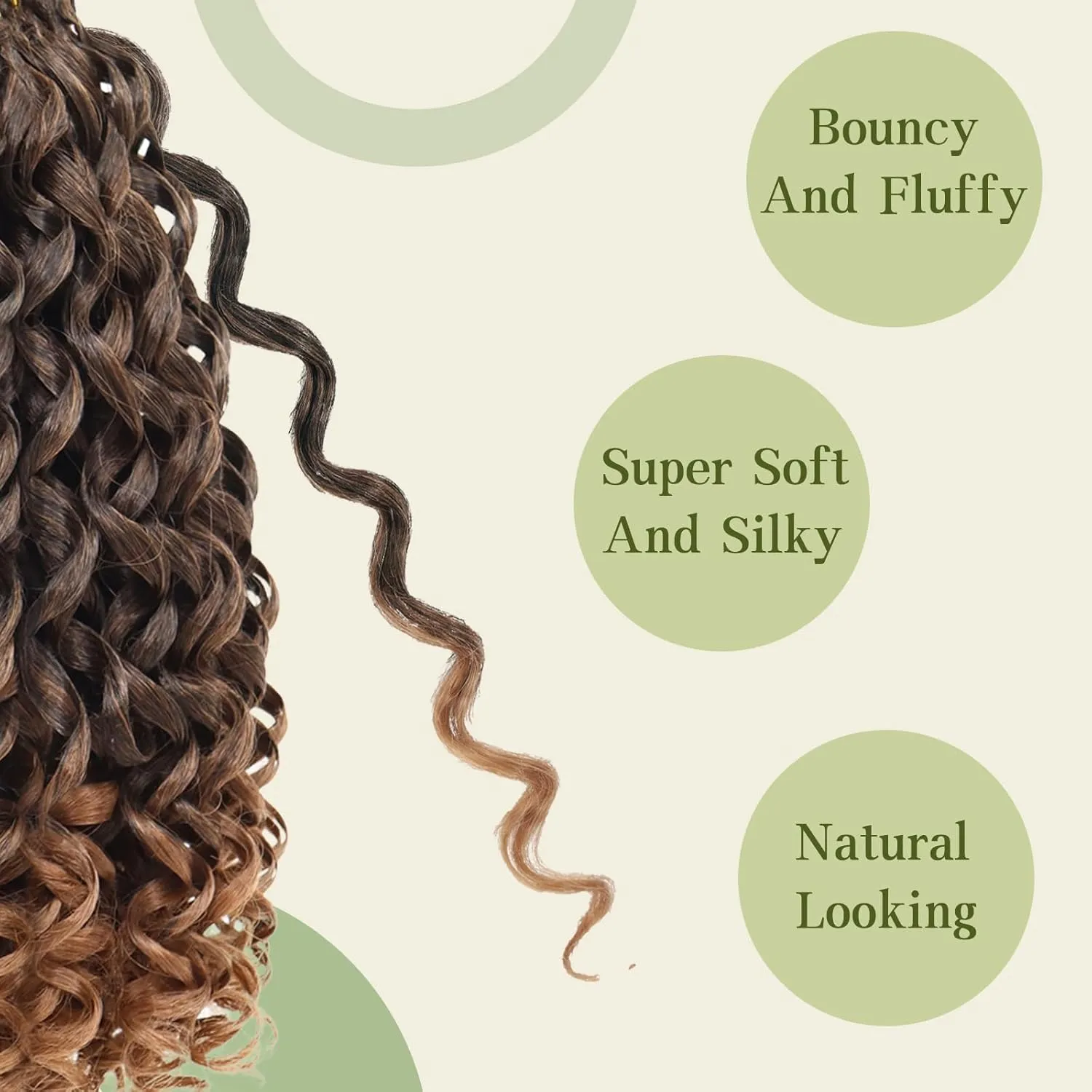 7 Packs Curly Crochet Hair for Black Women 14 Inch GOGO Curl Crochet Hair Deep Ocean Wave Synthetic Bohemian Crochet Braids (14 inch, T30)