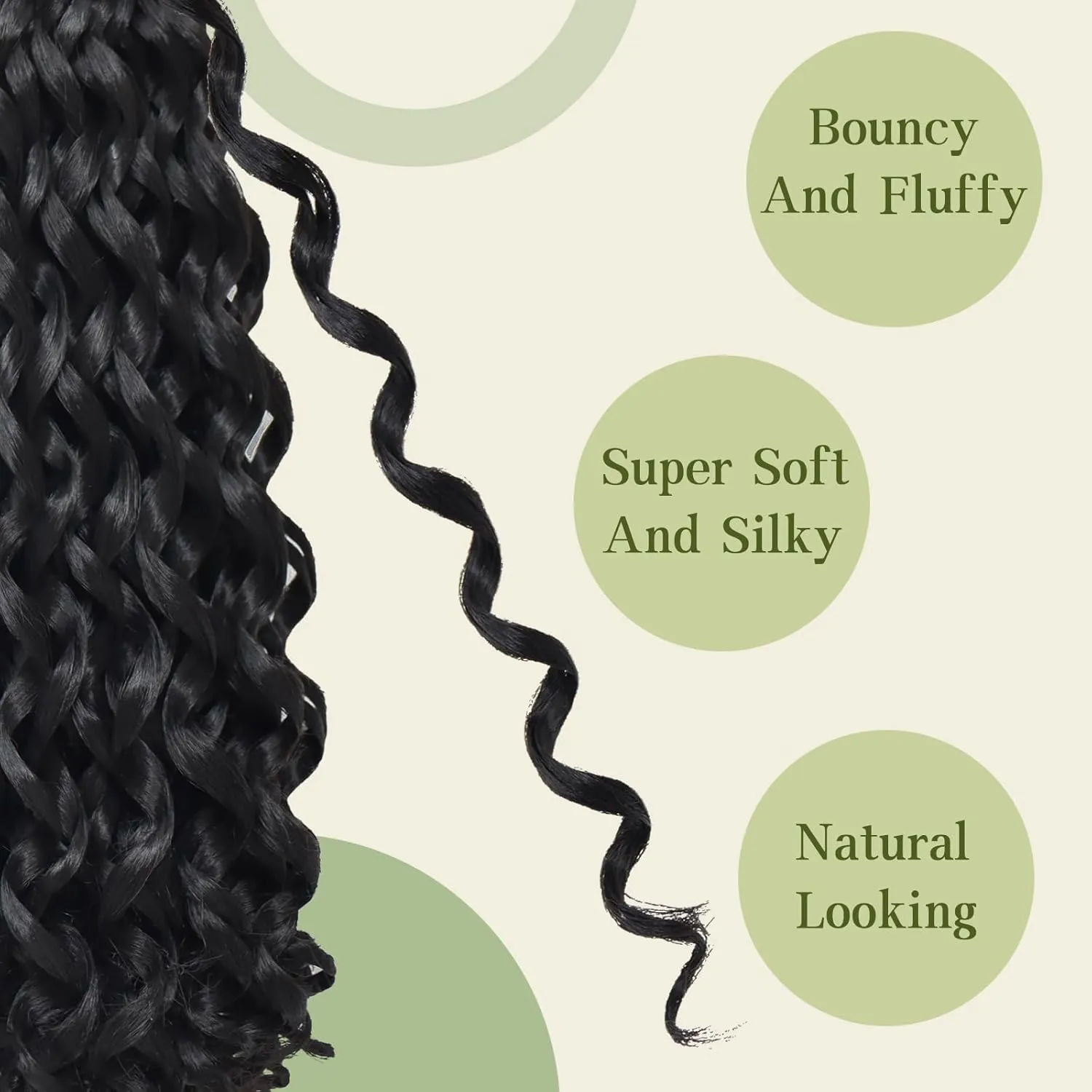 7 Packs Curly Crochet Hair for Black Women, 14 Inch GOGO Curl, Deep Ocean Wave, Synthetic, Bohemian Crochet Braids (14 inch, 1B)