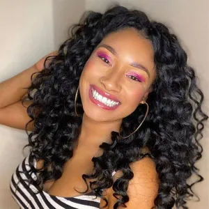 7 Packs Curly Crochet Hair for Black Women, 14 Inch GOGO Curl, Deep Ocean Wave, Synthetic, Bohemian Crochet Braids (14 inch, 1B)