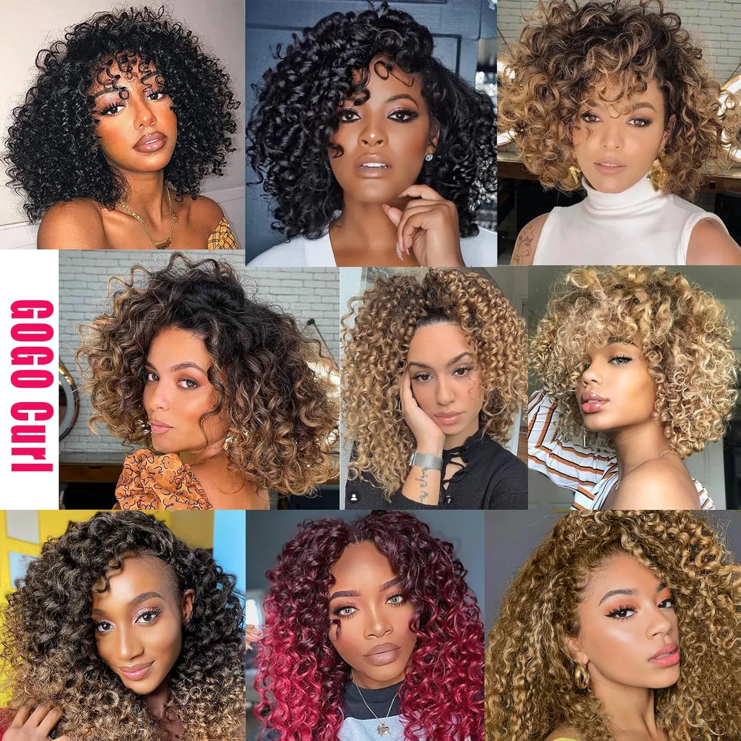 7 Packs GoGo Curl Crochet Hair 10 Inch Short Curly Crochet Hair for Women Water Wave Beach Curl Deep Twist Crochet Braids Synthetic Braiding Hair Extensions (10 Inch, OT4/30)
