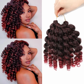 8 Pack Jamaican Bounce Crochet Hair Curly Crochet Hair 8 Inch Wand Curl For Black Women Jamaican Twist Braid Hair Short Crochet Curly Hair Extensions(8 Inch (Pack of 8),TBUG)