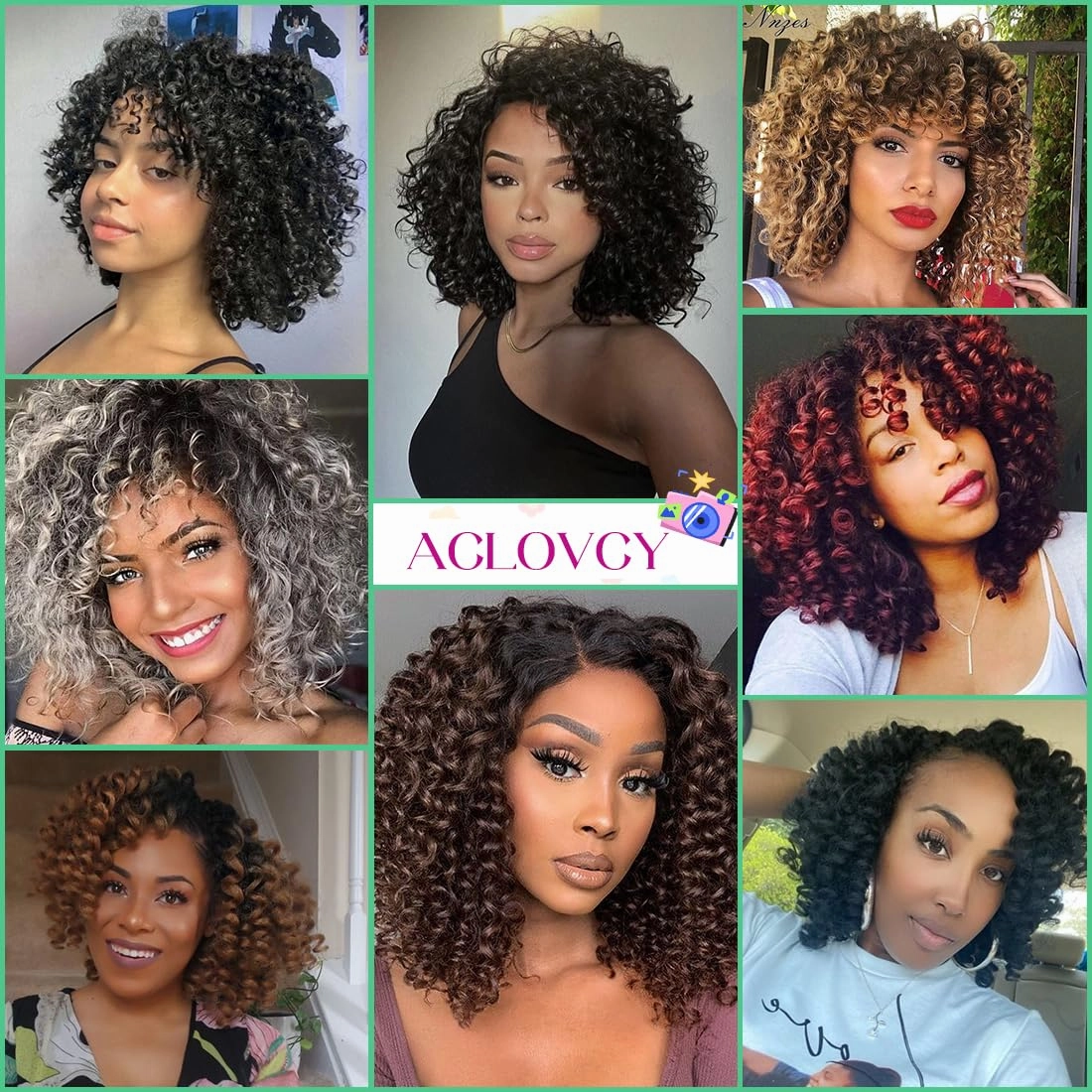 8 Pack Jamaican Bounce Crochet Hair Curly Crochet Hair 8 Inch Wand Curl For Black Women Jamaican Twist Braid Hair Short Crochet Curly Hair Extensions(8 Inch (Pack of 8),TBUG)