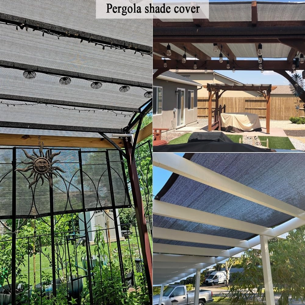 90% Sun Shade Cloth for Garden, 8X20 Ft Breathable Sunshade Fabric with Grommets, Pergola Shade Roof Cover, UV Blocking & Privacy Protection Shade Screen for Patio, Deck, Porch, Carport, Pool.