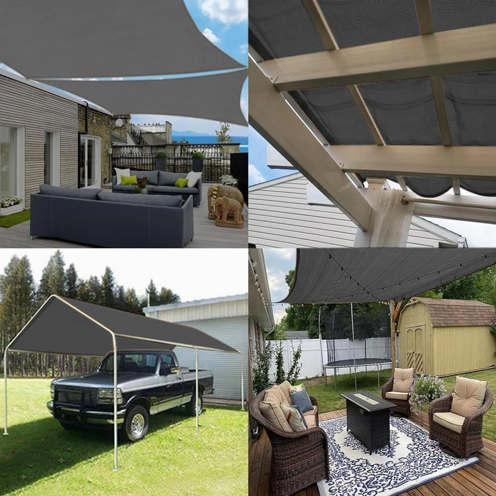 90% Sun Shade Cloth for Garden, 8X20 Ft Breathable Sunshade Fabric with Grommets, Pergola Shade Roof Cover, UV Blocking & Privacy Protection Shade Screen for Patio, Deck, Porch, Carport, Pool.