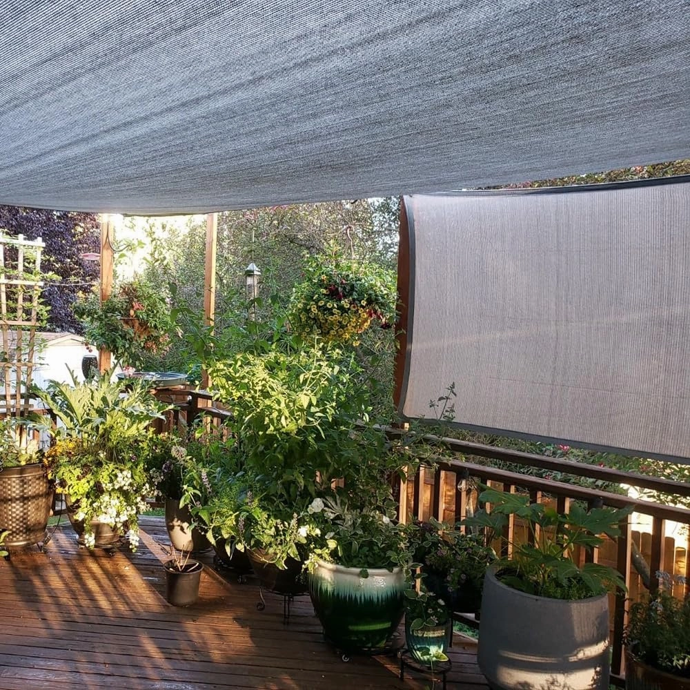 90% Sun Shade Cloth for Garden, 8X20 Ft Breathable Sunshade Fabric with Grommets, Pergola Shade Roof Cover, UV Blocking & Privacy Protection Shade Screen for Patio, Deck, Porch, Carport, Pool.