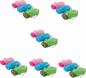9 pcs Carnival Mini with Toy/Hand Light/Girls Trip Torch Shape Lanyard Pattern Crank Pig Wedding Torch/Chest Handheld Birthday Toys Night (Color : Assorted Colorx6pcs, Size : 10.8x5.6 cmx6pcs)