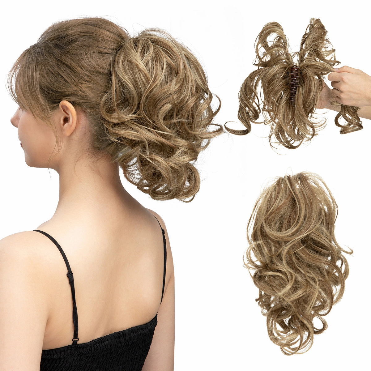 Adjustable Hair Claw Ponytail Wigs Fluffy Curly Hair Extensions Wholesale
