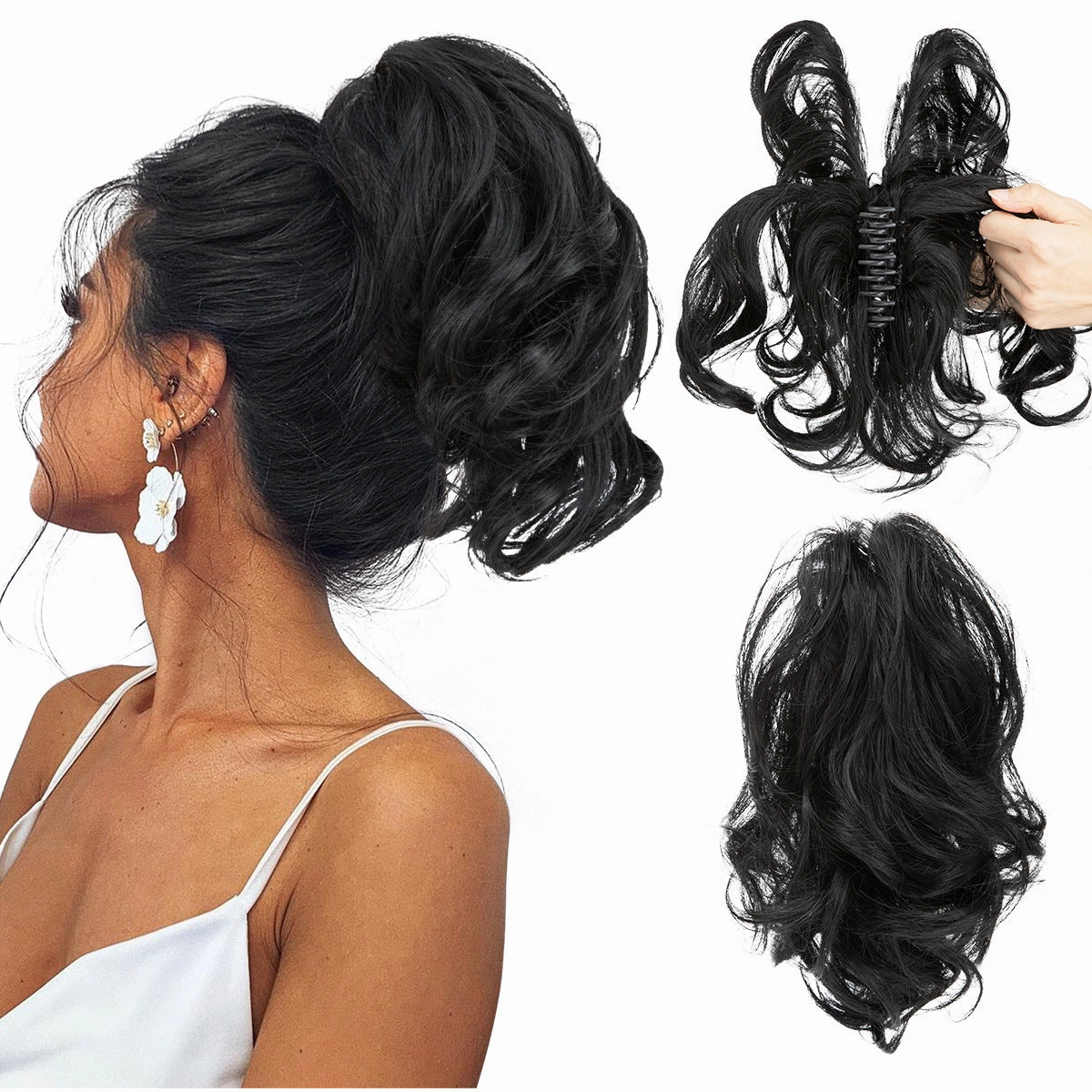 Adjustable Hair Claw Ponytail Wigs Fluffy Curly Hair Extensions Wholesale