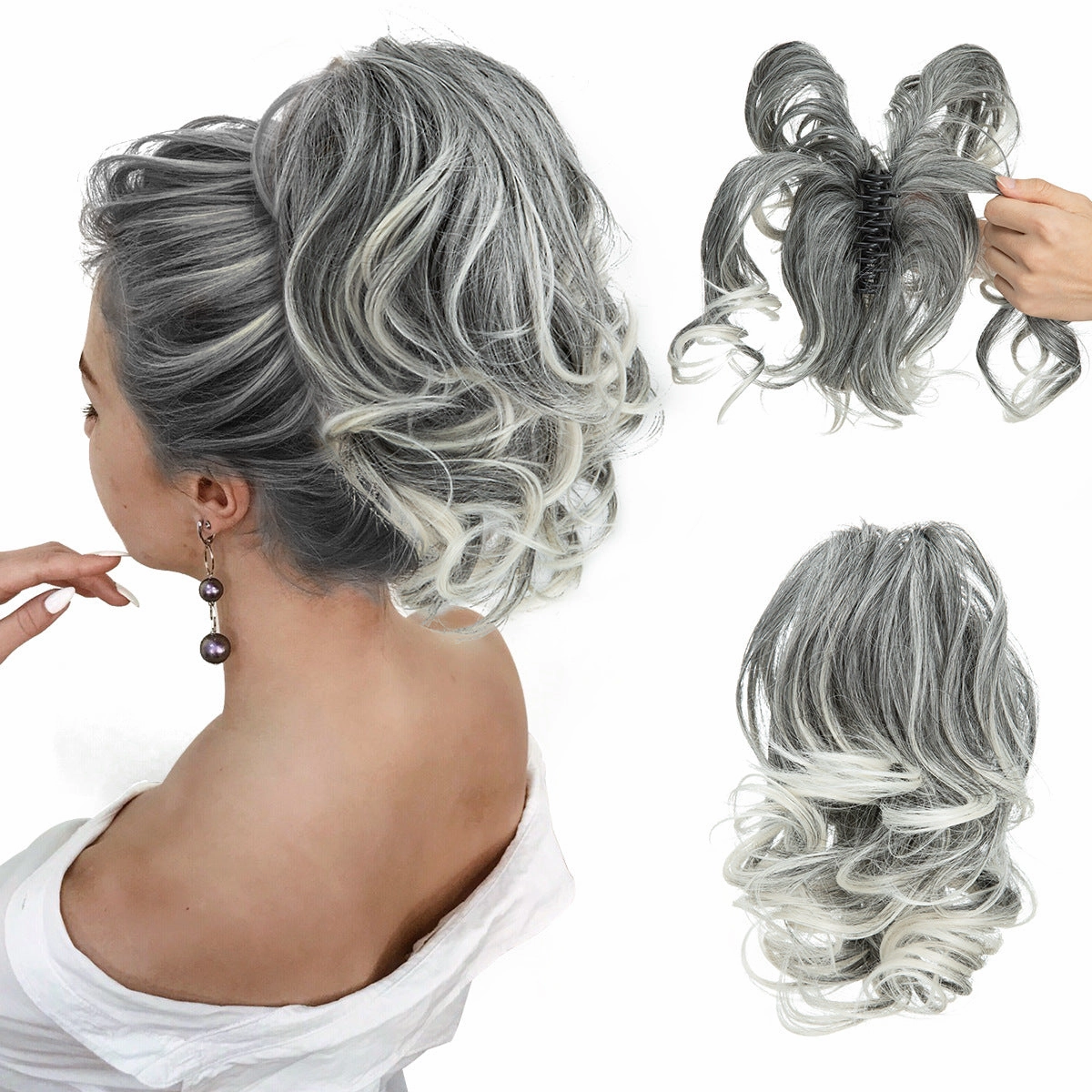 Adjustable Hair Claw Ponytail Wigs Fluffy Curly Hair Extensions Wholesale