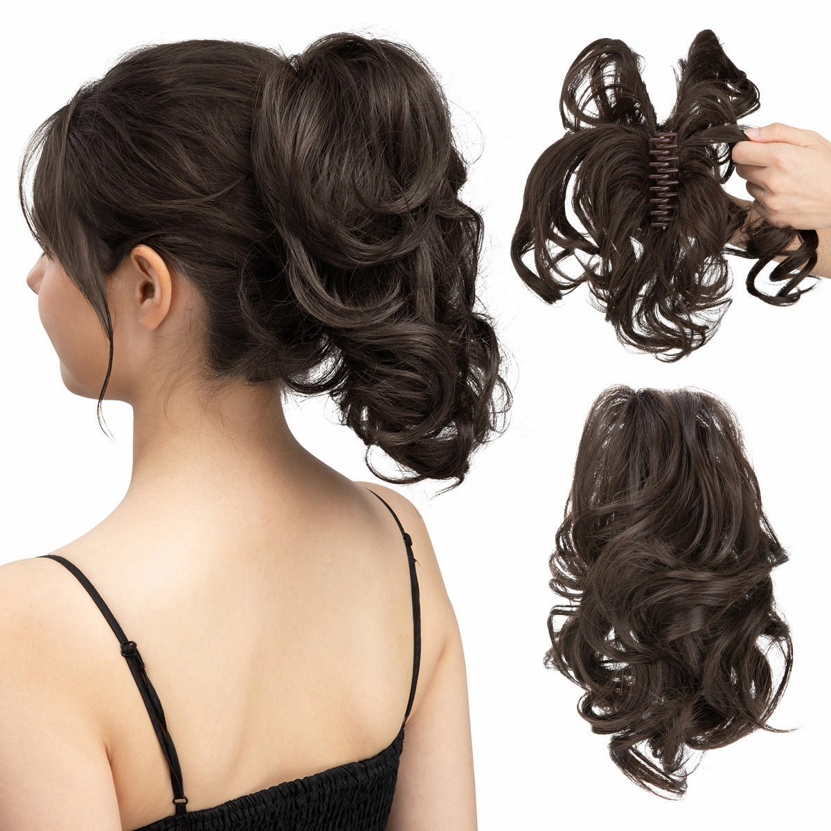 Adjustable Hair Claw Ponytail Wigs Fluffy Curly Hair Extensions Wholesale