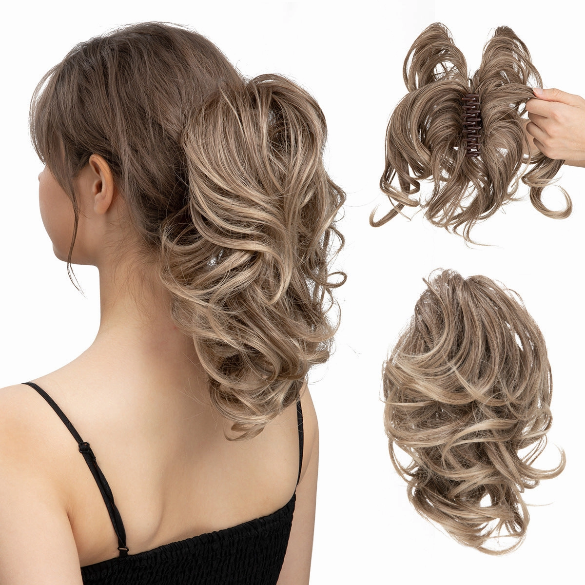 Adjustable Hair Claw Ponytail Wigs Fluffy Curly Hair Extensions Wholesale